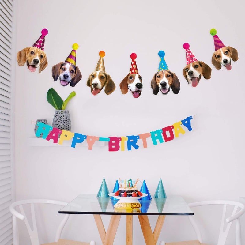Silvima Beagle Birthday Garland, Funny Beagle Face Portrait Happy Birthday Banner, Dog Bday Party Supplies - Image 3